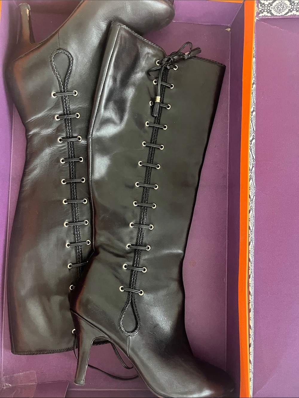 Isola High Black Leather Boot